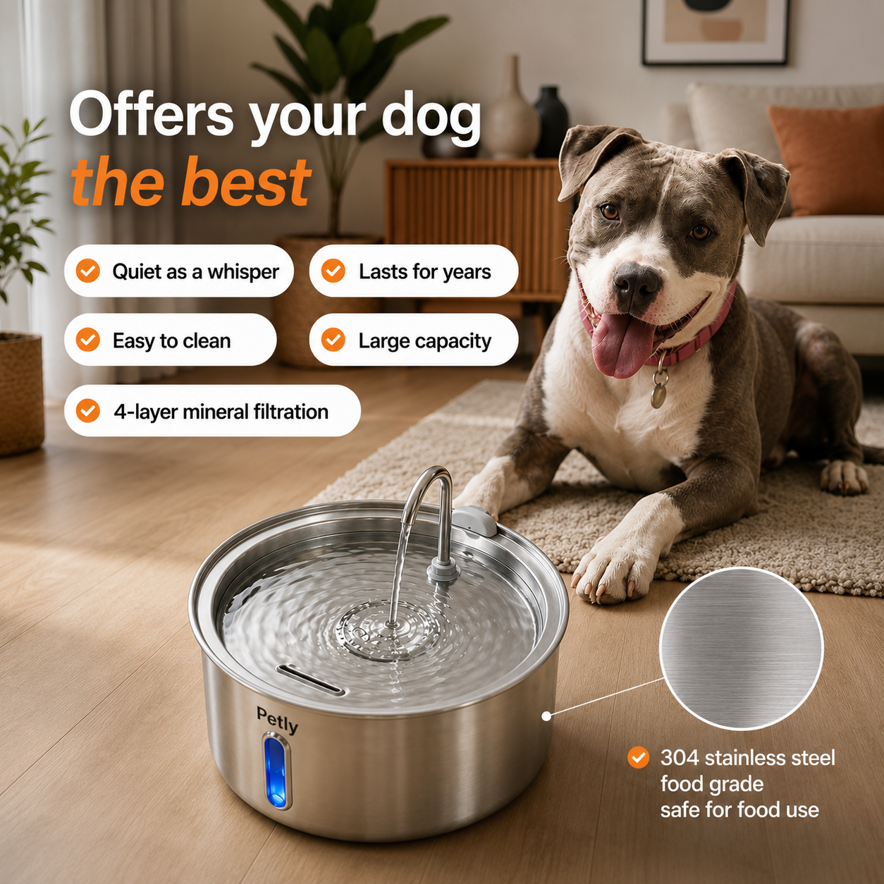 Petly - Automatic Stainless Steel Fountain